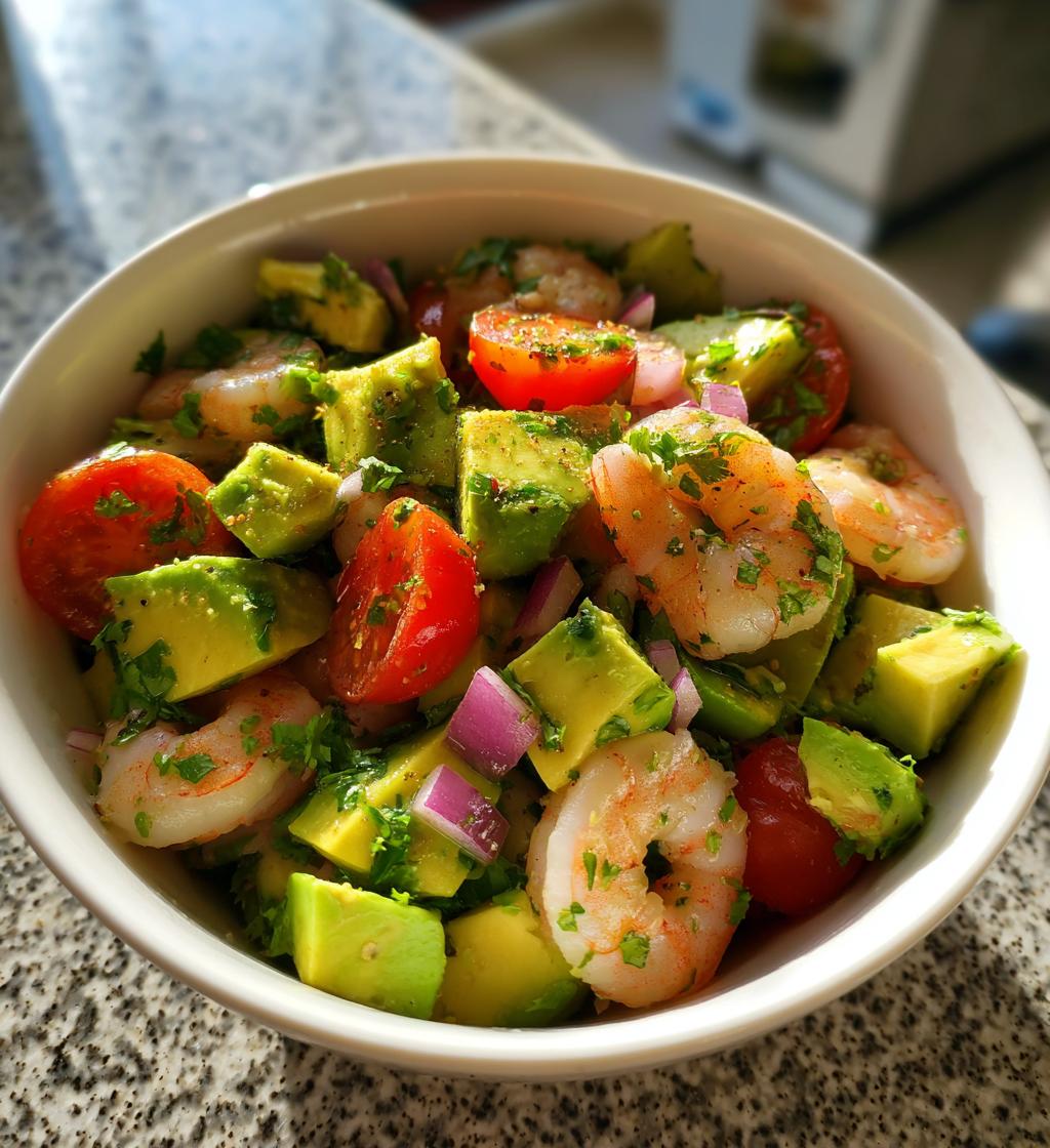 shrimp avocado salad - detail 1