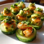 shrimp cucumber and avocado bites