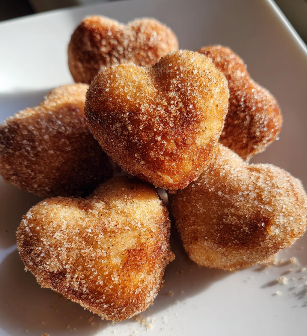 simple cinnamon sugar heart doughnuts - detail 1