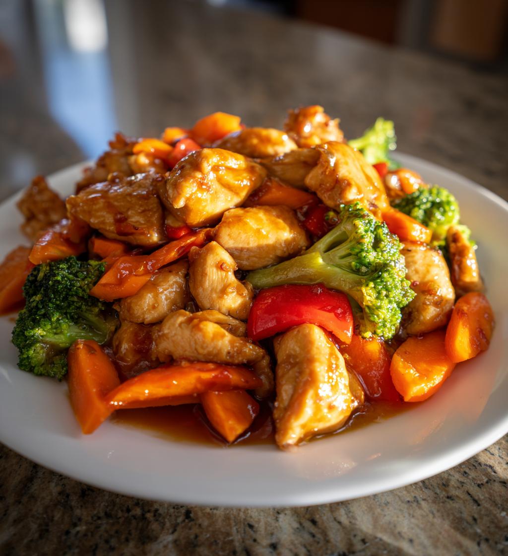 slow cooker honey garlic chicken and veggies