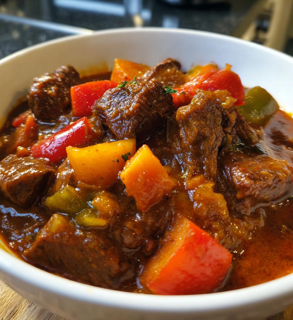 slow cooker hungarian goulash - detail 1