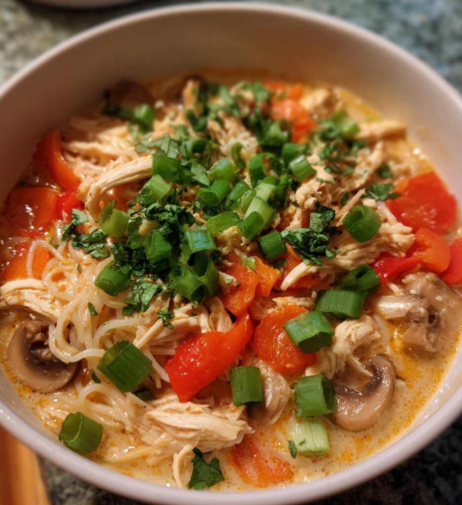 slow cooker thai chicken noodle soup