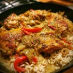 smothered chicken and rice