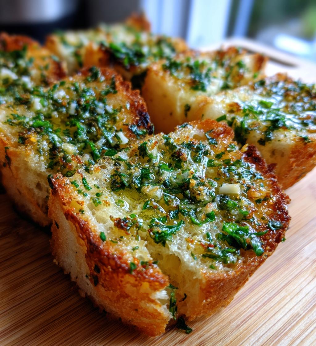 sourdough garlic bread - detail 1