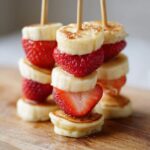 strawberry banana pancake skewers