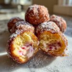strawberry cheesecake stuffed donut holes
