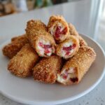 strawberry cheesecake stuffed eggroll bites