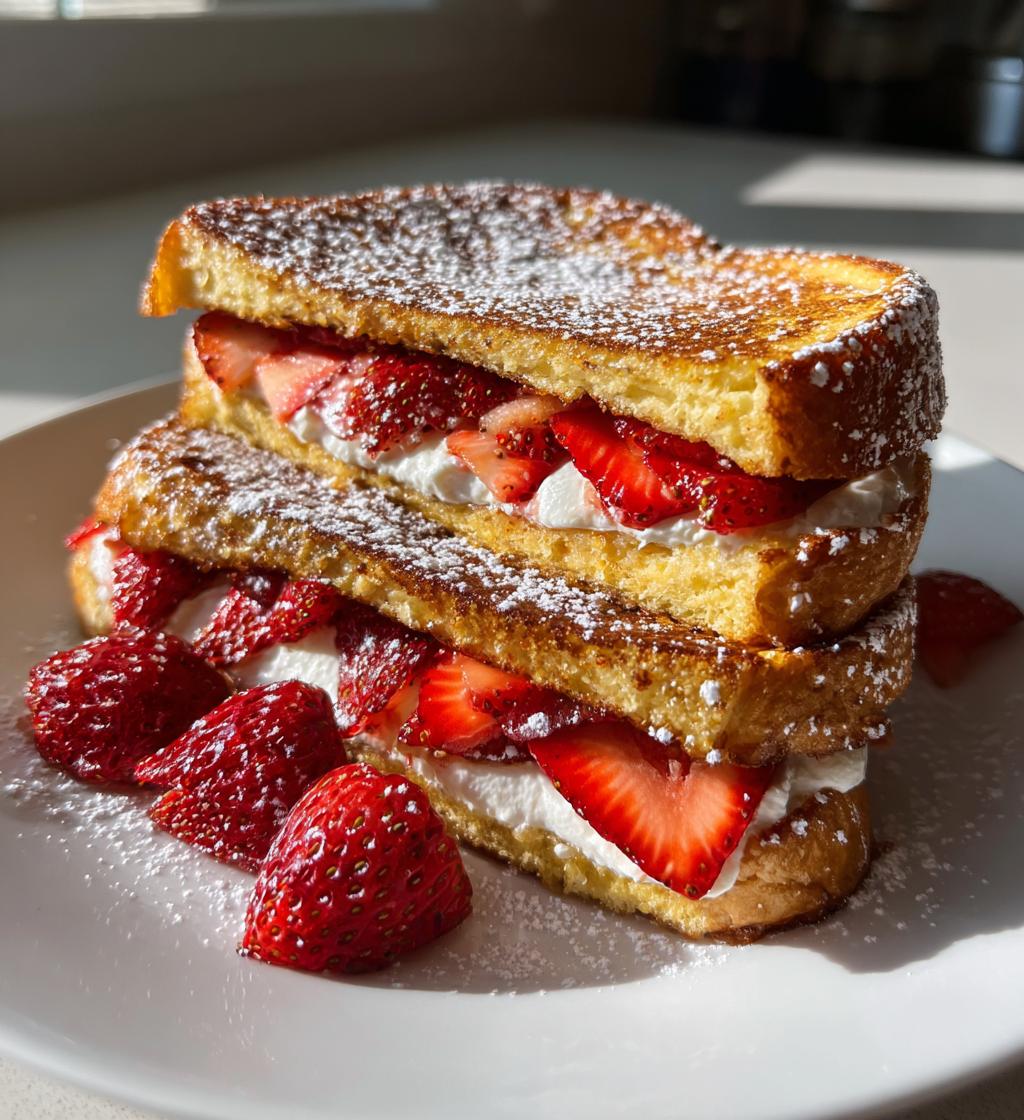 strawberry cream french toast - detail 1