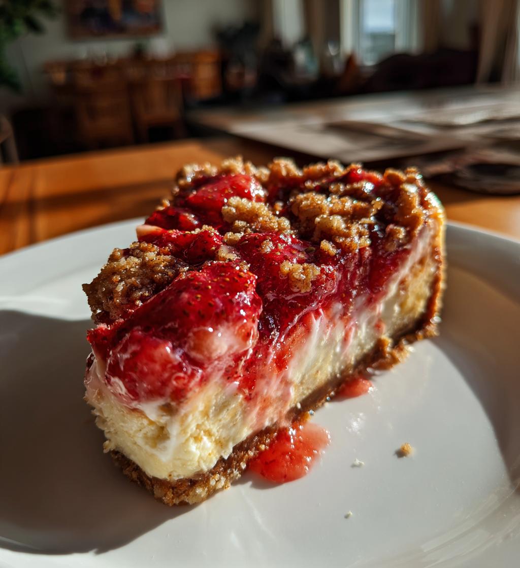 strawberry crunch cheesecake - detail 1