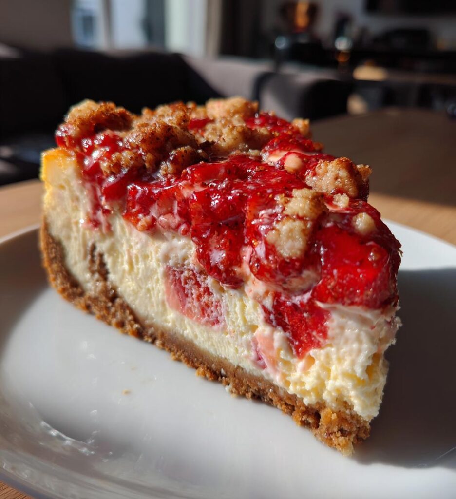 strawberry crunch cheesecake