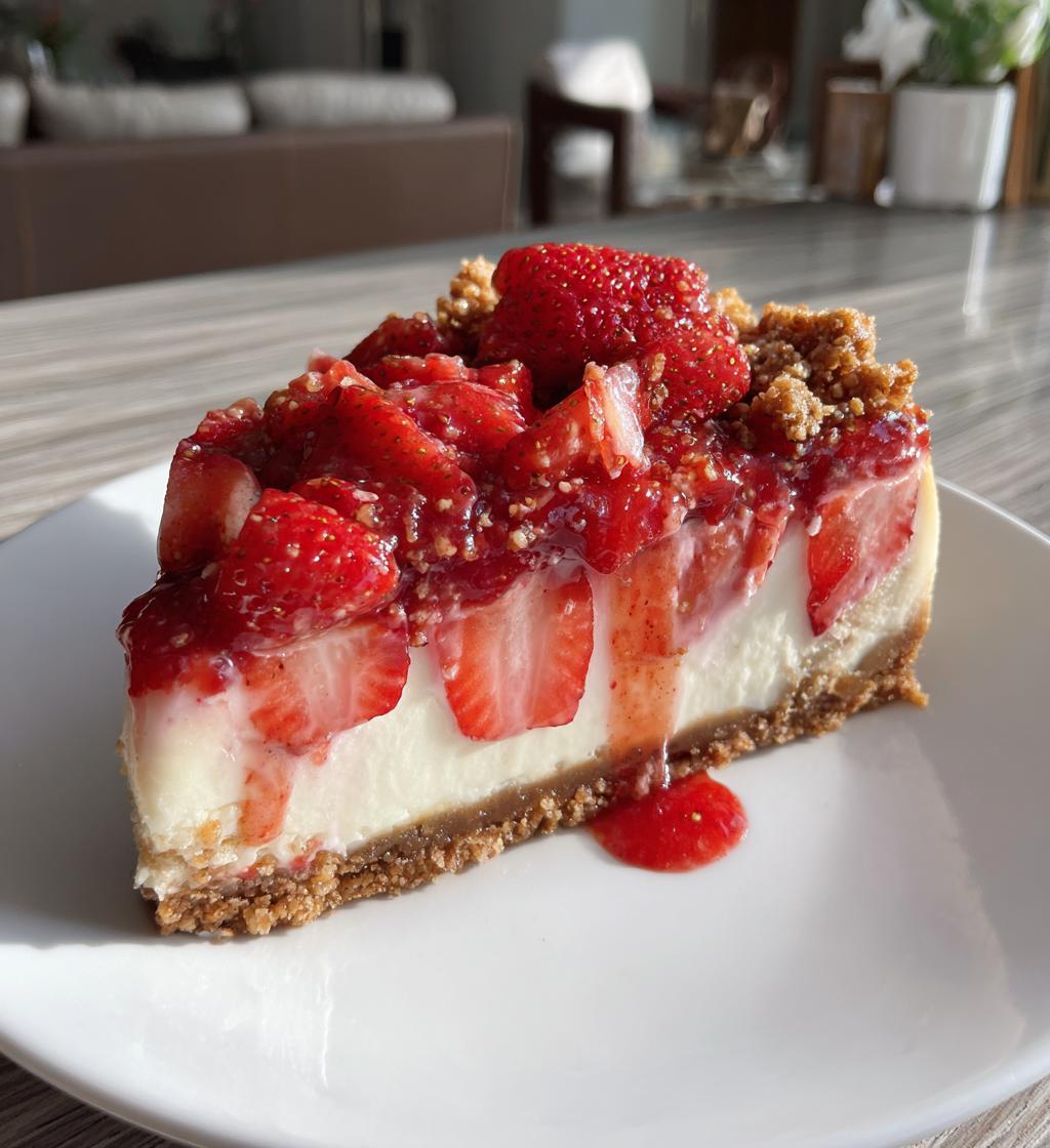 strawberry crunch churro cheesecake - detail 1
