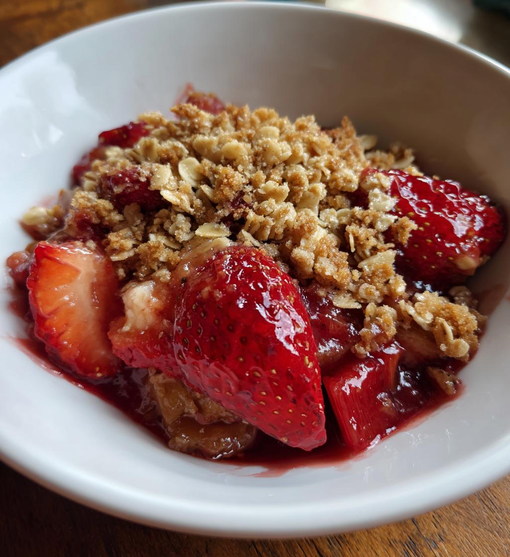 strawberry rhubarb crisp - detail 1