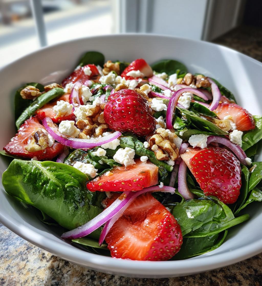 strawberry spinach salad - detail 1