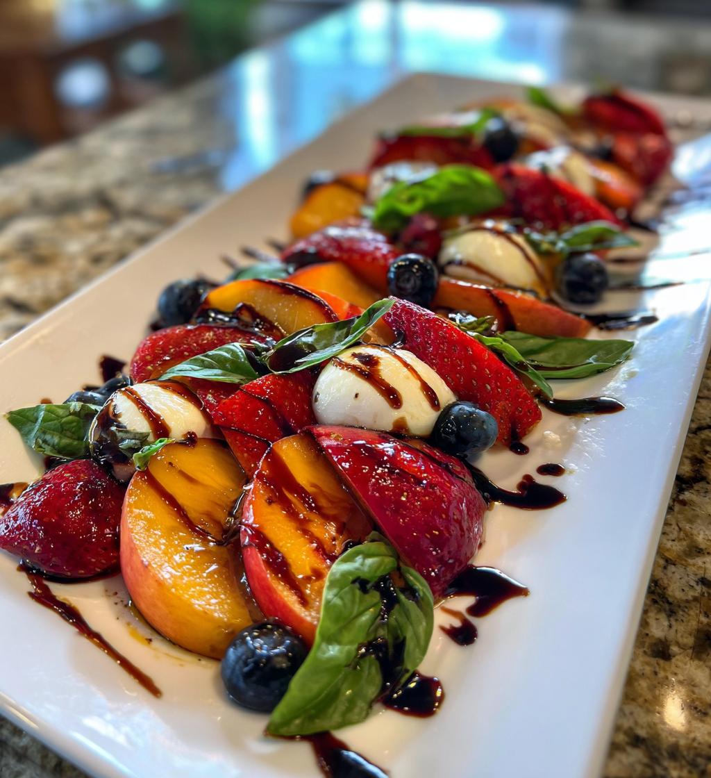 summer fruit caprese salad - detail 1