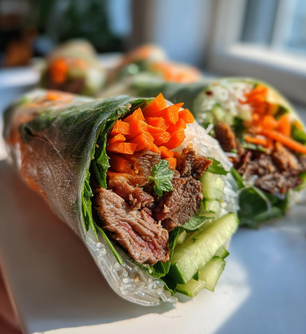 thai basil beef rolls - detail 1