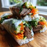 thai basil beef rolls