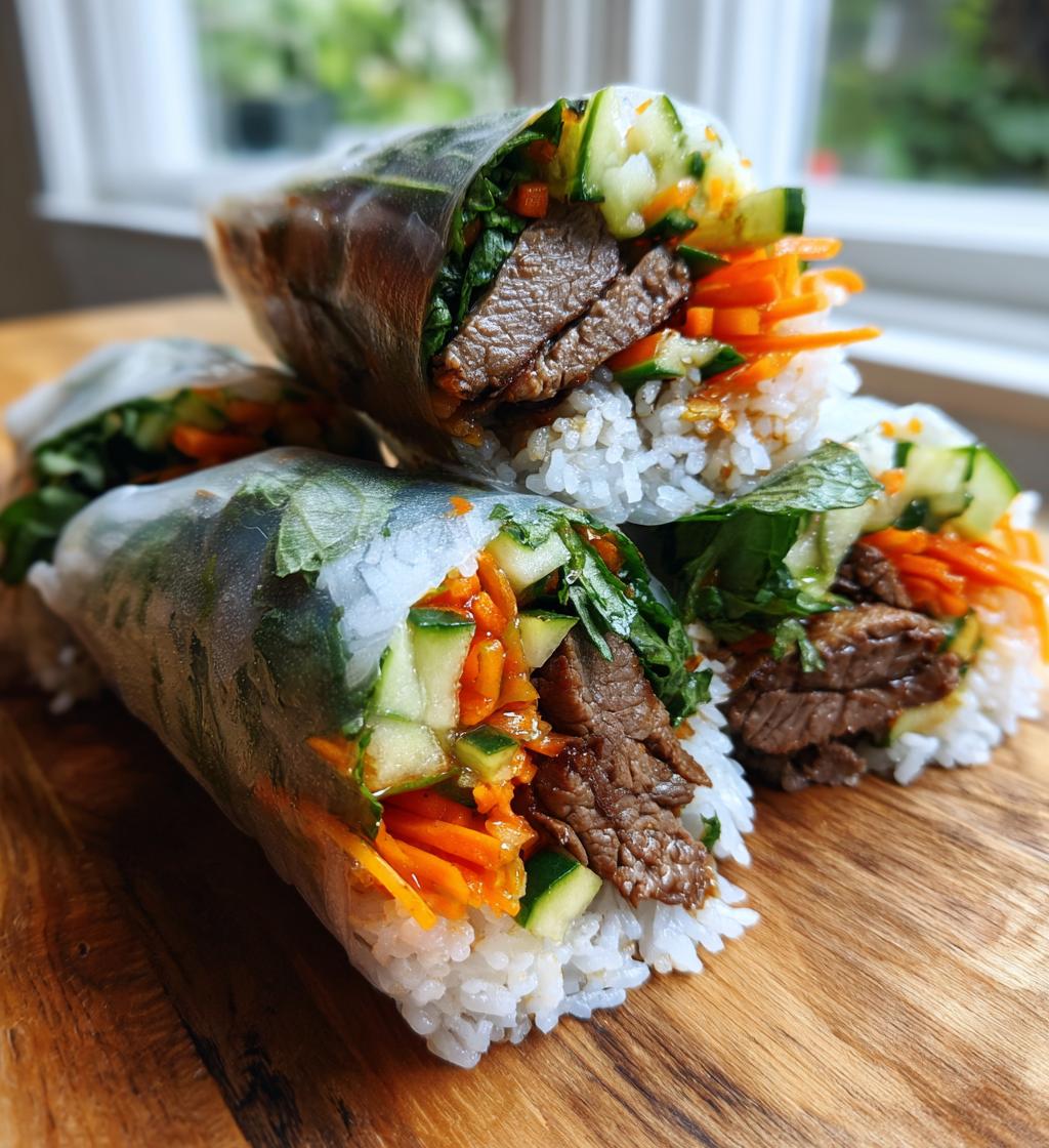 thai basil beef rolls