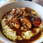 true bangers and mash with onion gravy