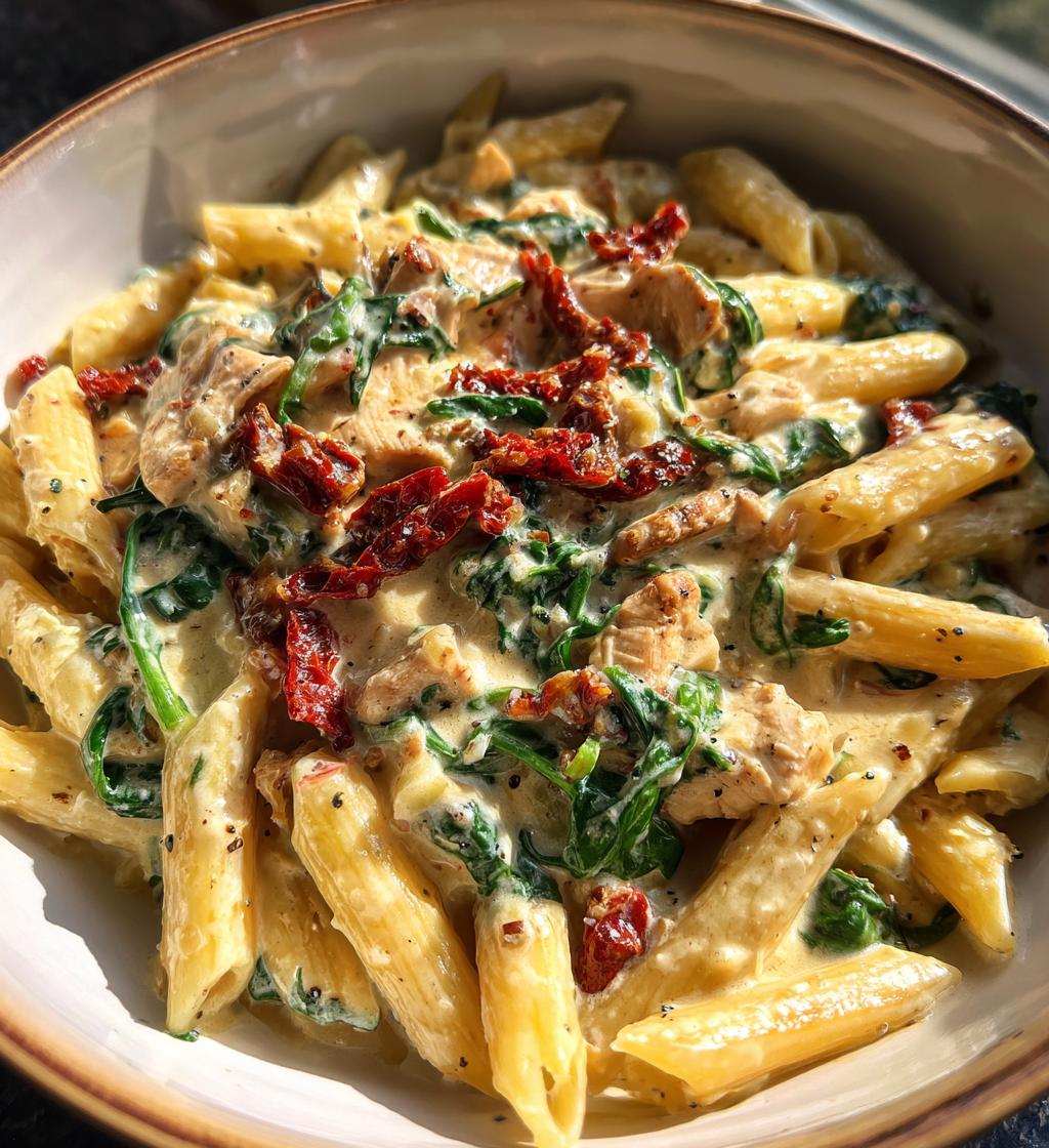 tuscan chicken pasta - detail 1