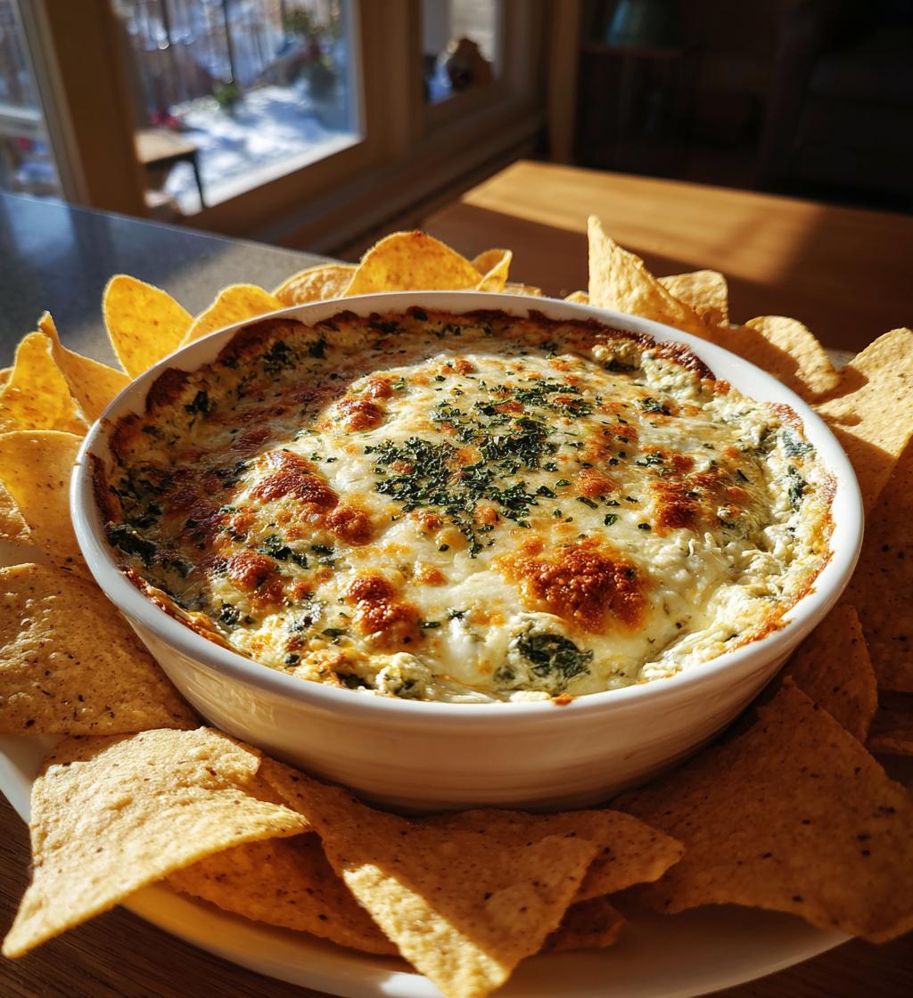 warm spinach artichoke dip - detail 1