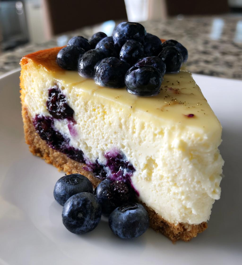 white chocolate blueberry cheesecake - detail 1