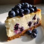 white chocolate blueberry cheesecake