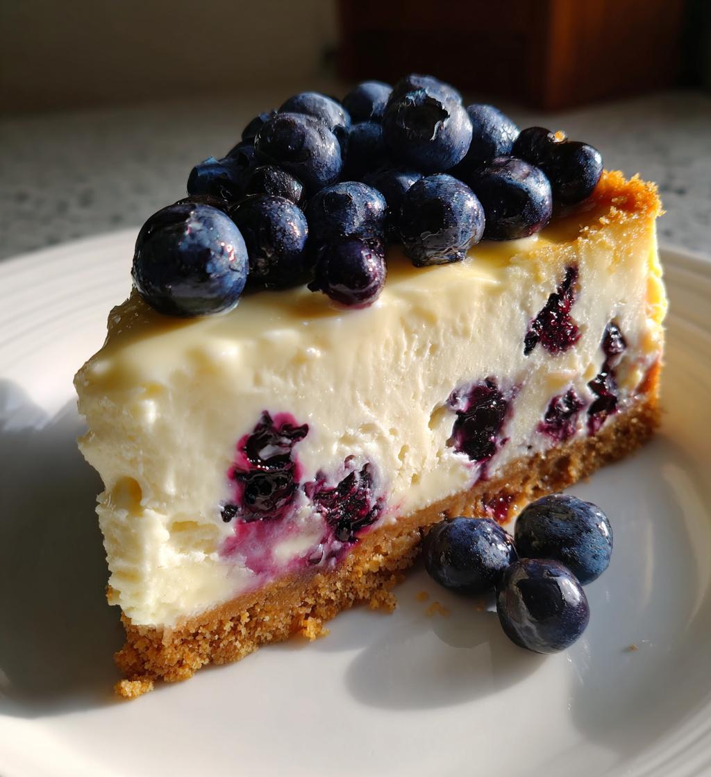 white chocolate blueberry cheesecake