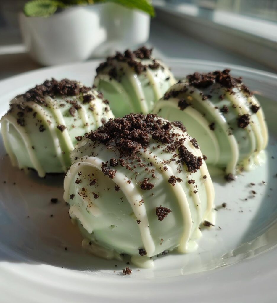 white chocolate mint oreo truffles without cream cheese