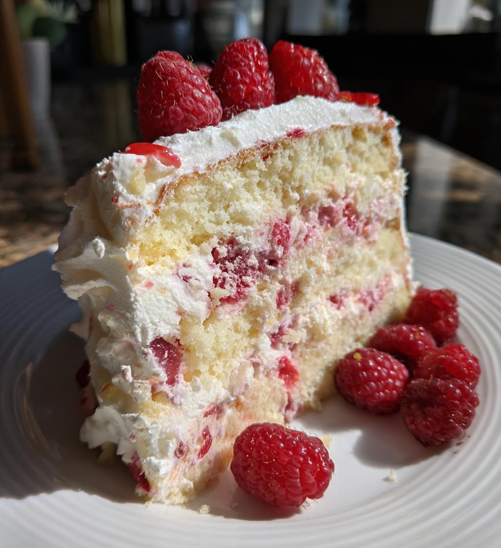 white chocolate raspberry poke cake - detail 1