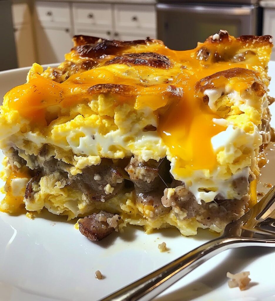 Cheesy Sausage & Egg Breakfast Casserole