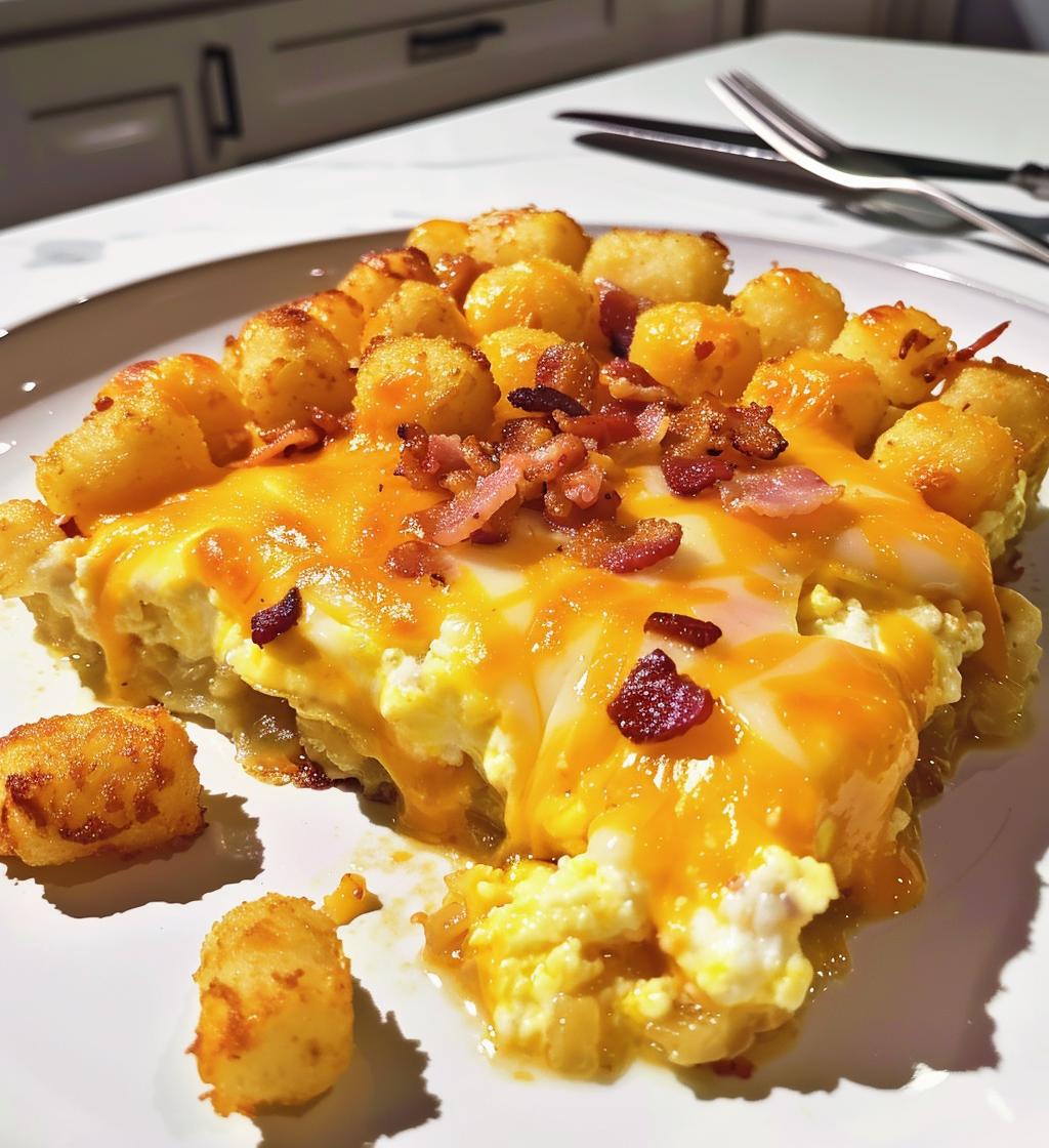 Cheesy Tater Tot Breakfast Casserole