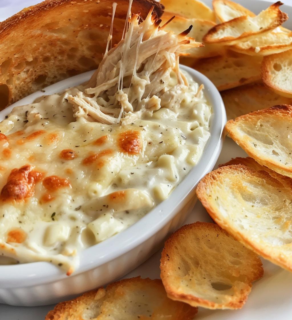 Chicken Alfredo Dip with Garlic Bread Chips - detail 1
