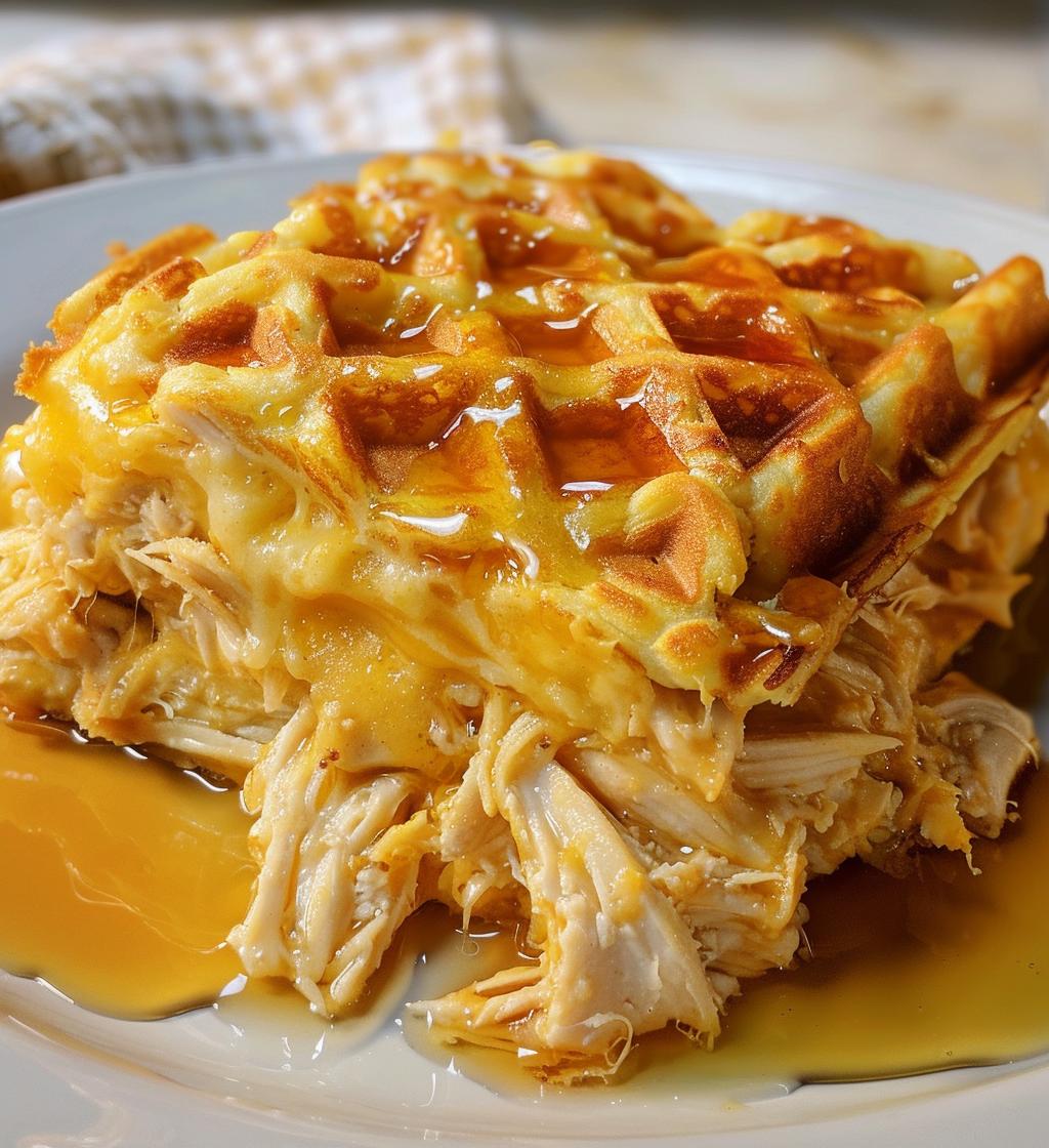 Chicken & Waffles Breakfast Bake