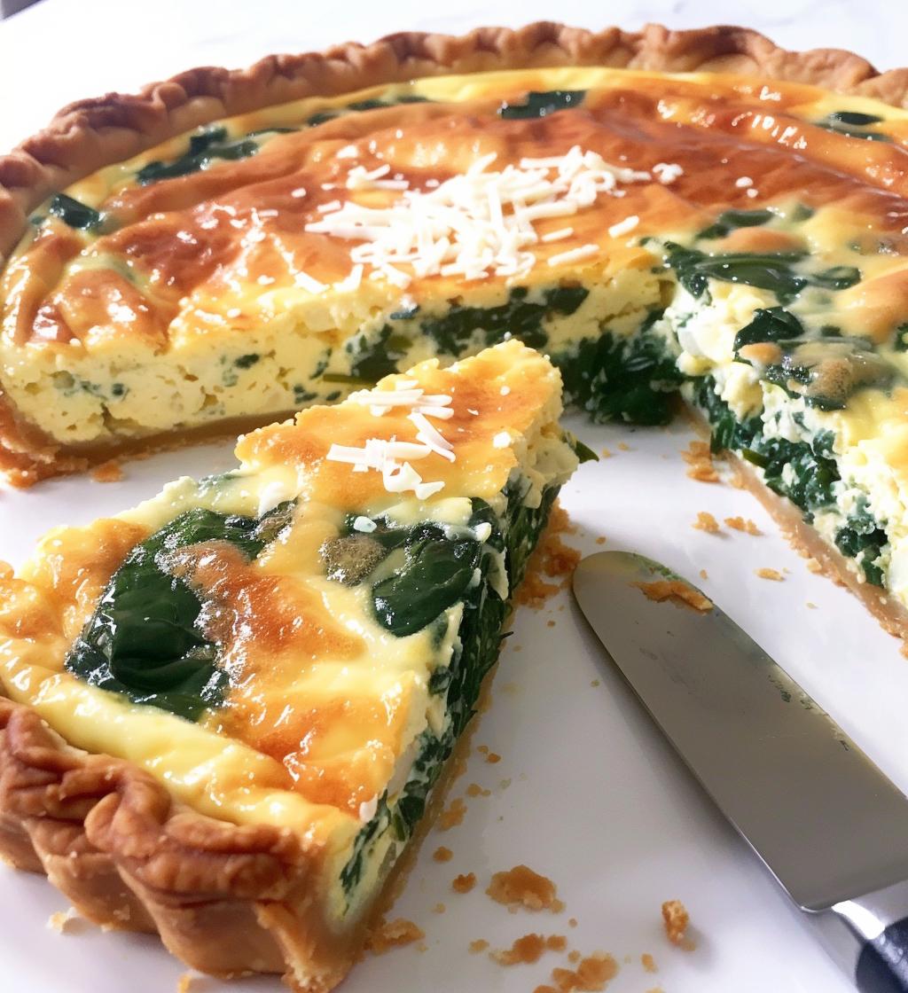 Christmas Morning Quiche (spinach + cheese)