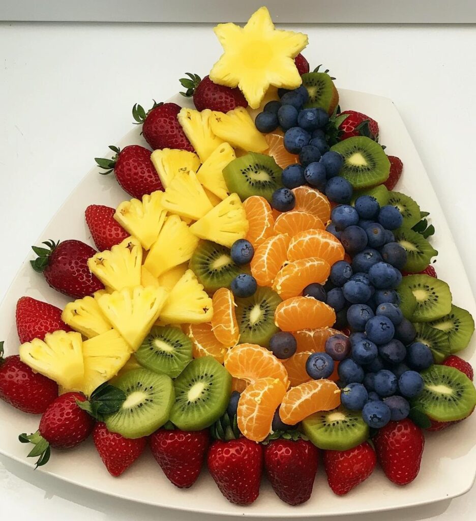 Christmas Tree Fruit Platter (healthy option)