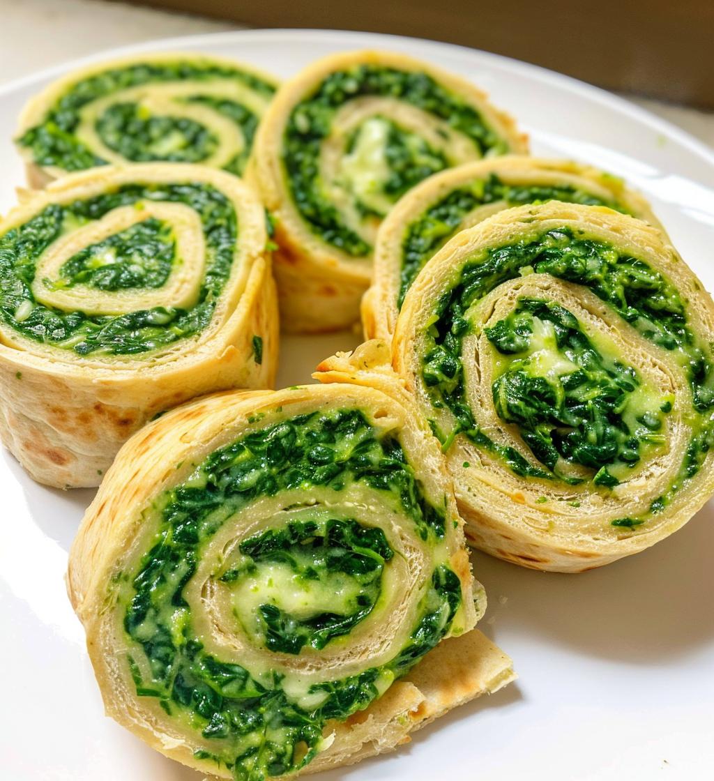 Creamy Spinach Parmesan Pinwheels - detail 1