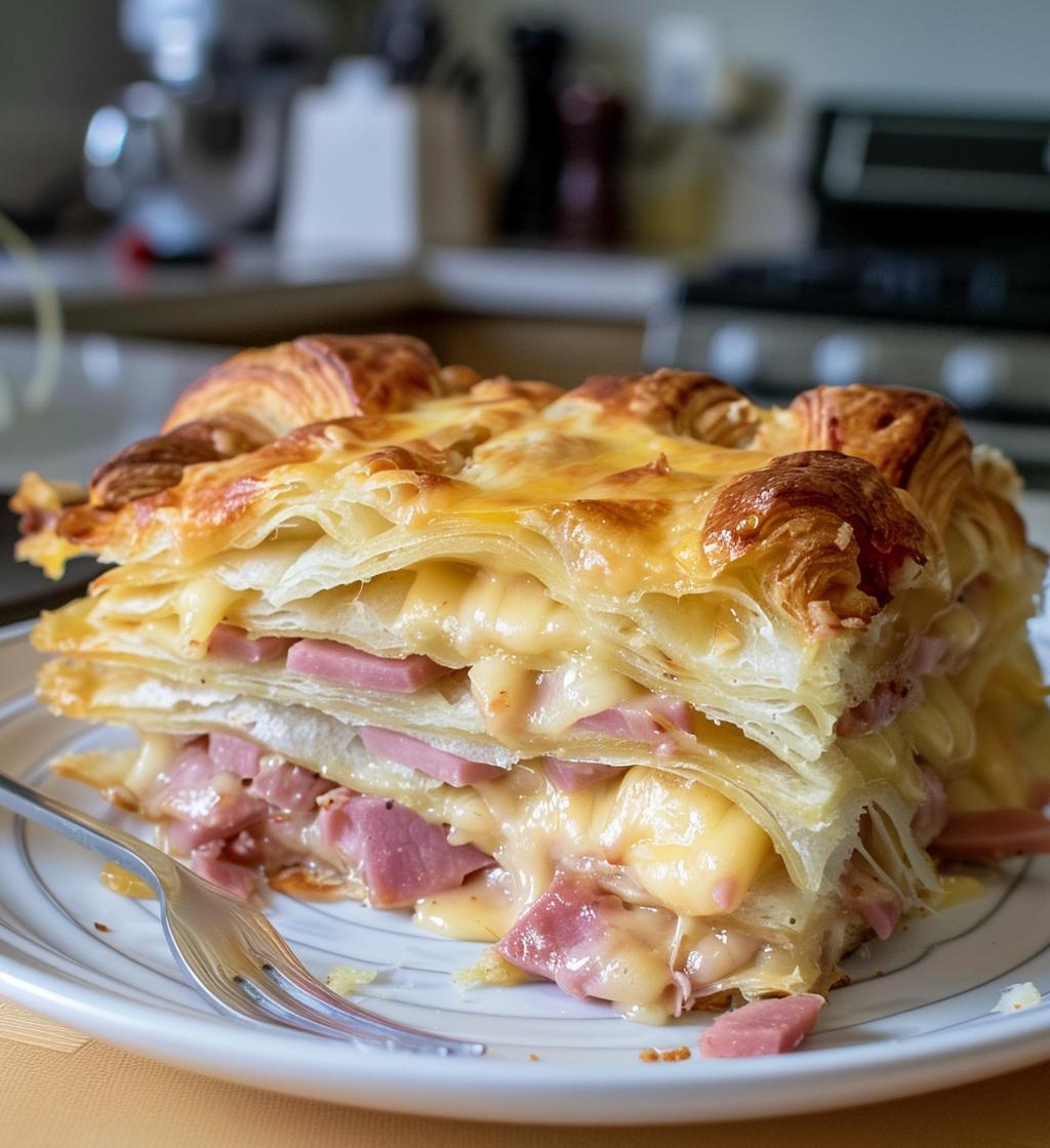 Ham & Cheese Croissant Bake - detail 1