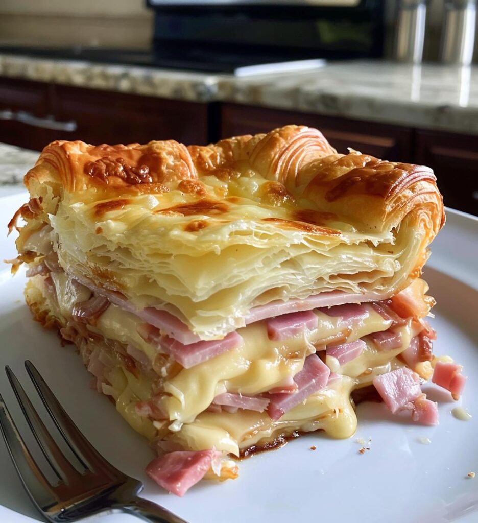 Ham & Cheese Croissant Bake