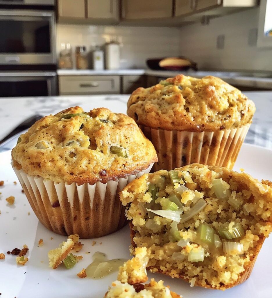Holiday Cornbread Stuffing Muffins
