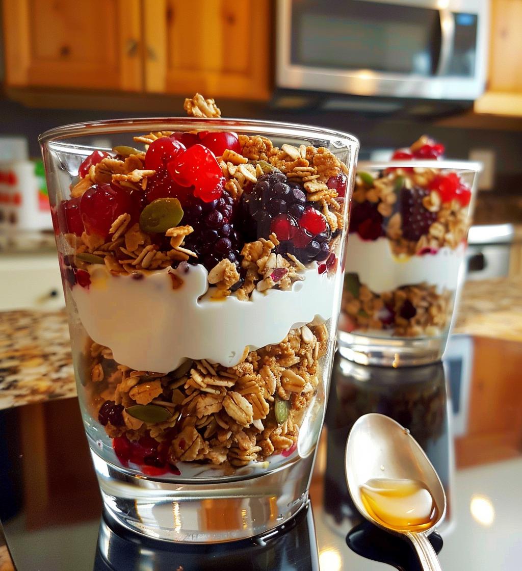 Holiday Granola Yogurt Parfaits