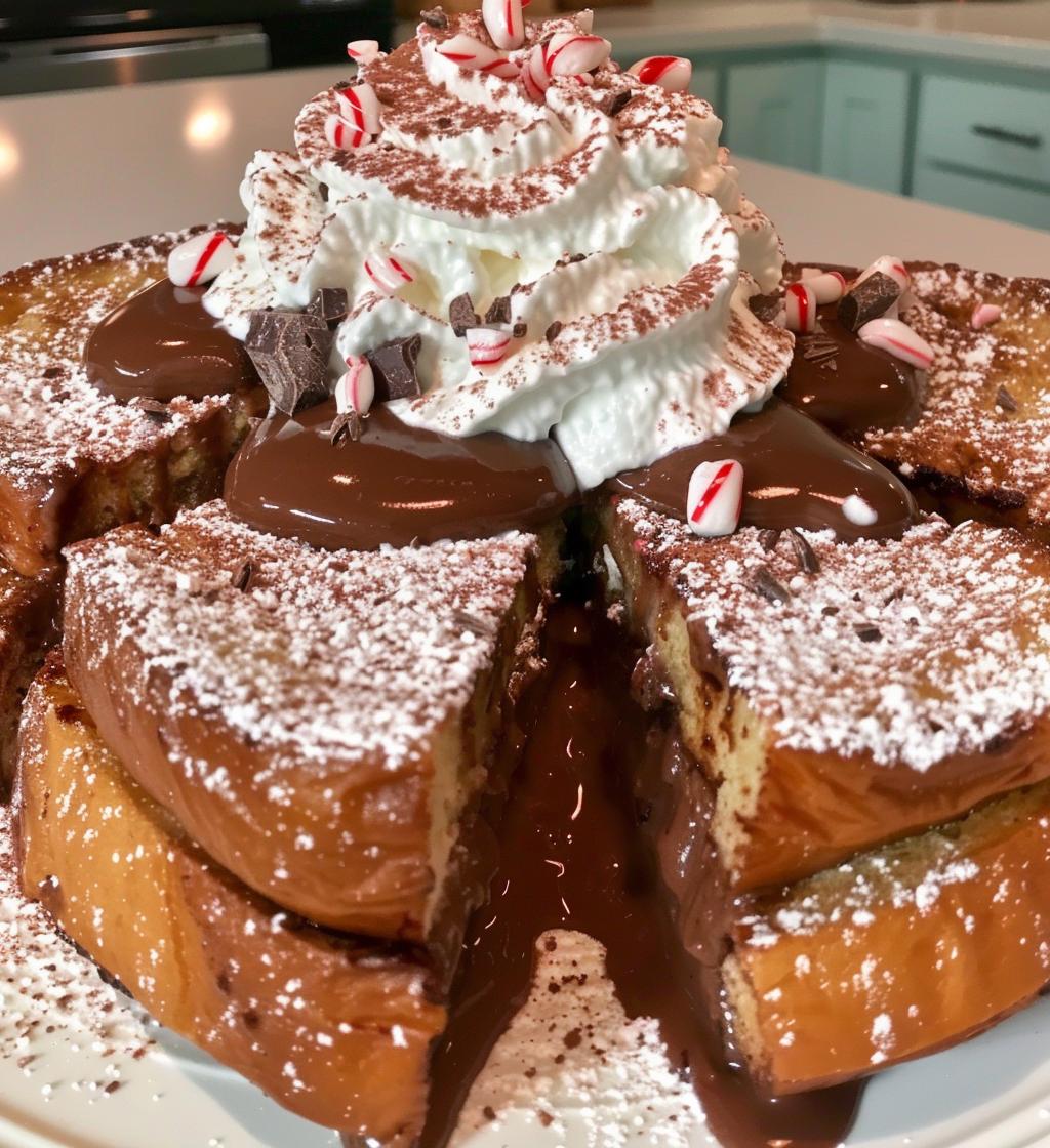 Peppermint Hot Chocolate French Toast