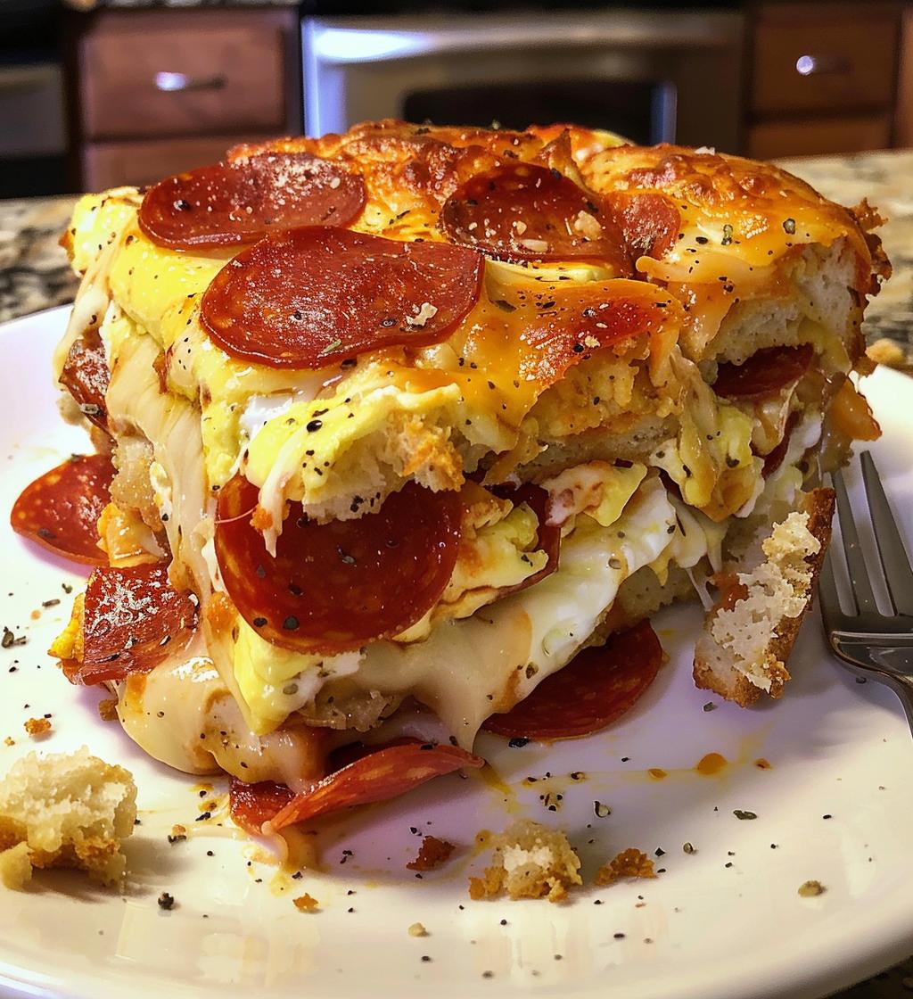 Pepperoni Pizza Breakfast Casserole - detail 1