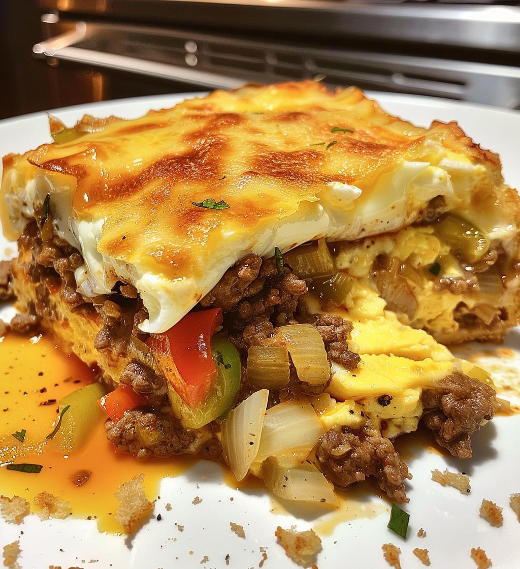 Philly Cheesesteak Breakfast Casserole