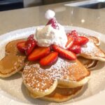 Santa Hat Strawberry Pancakes