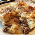 Sausage Gravy & Biscuits Casserole (or sausage-free)