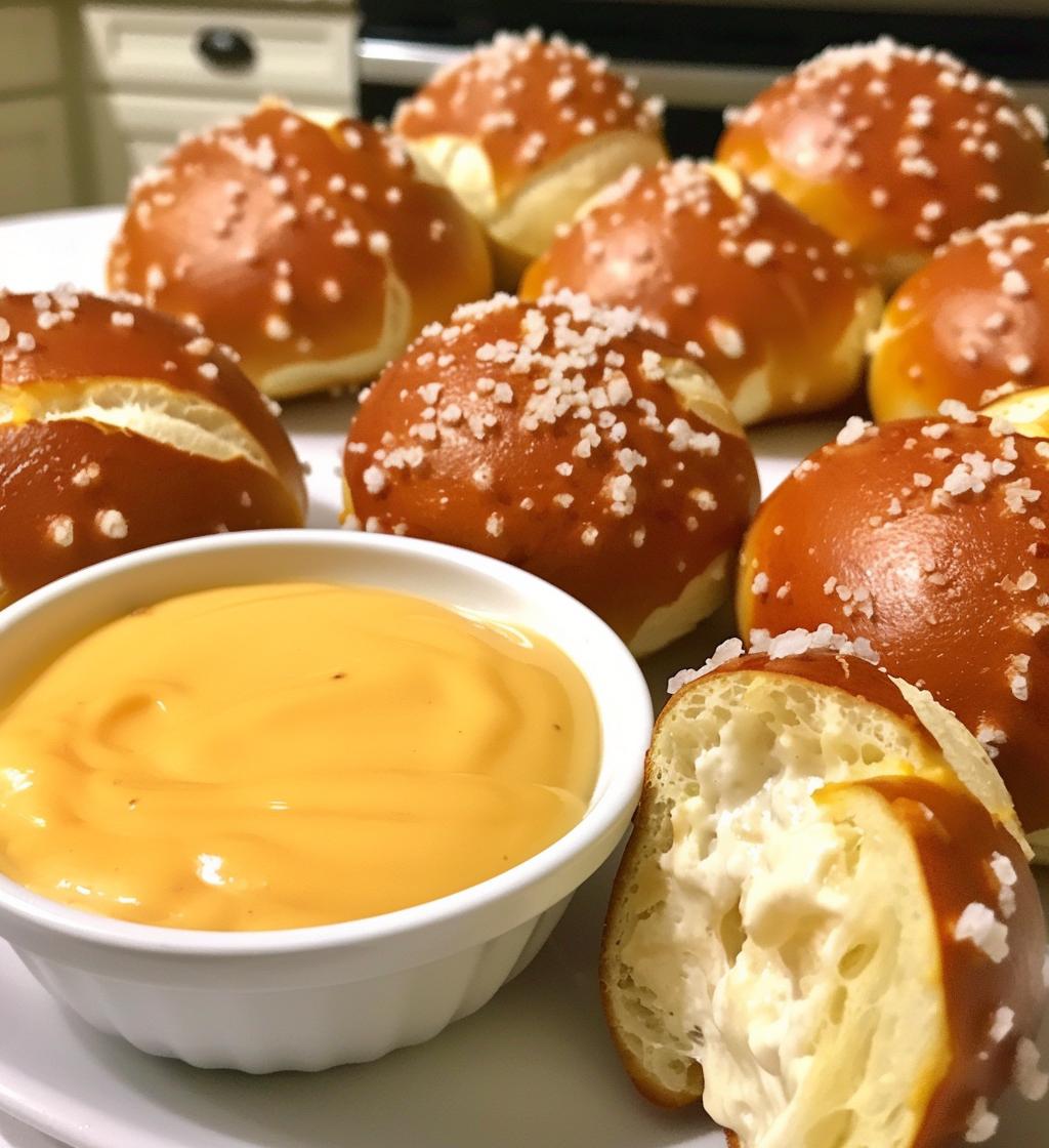 Soft Pretzel Bites with Cheese Dip