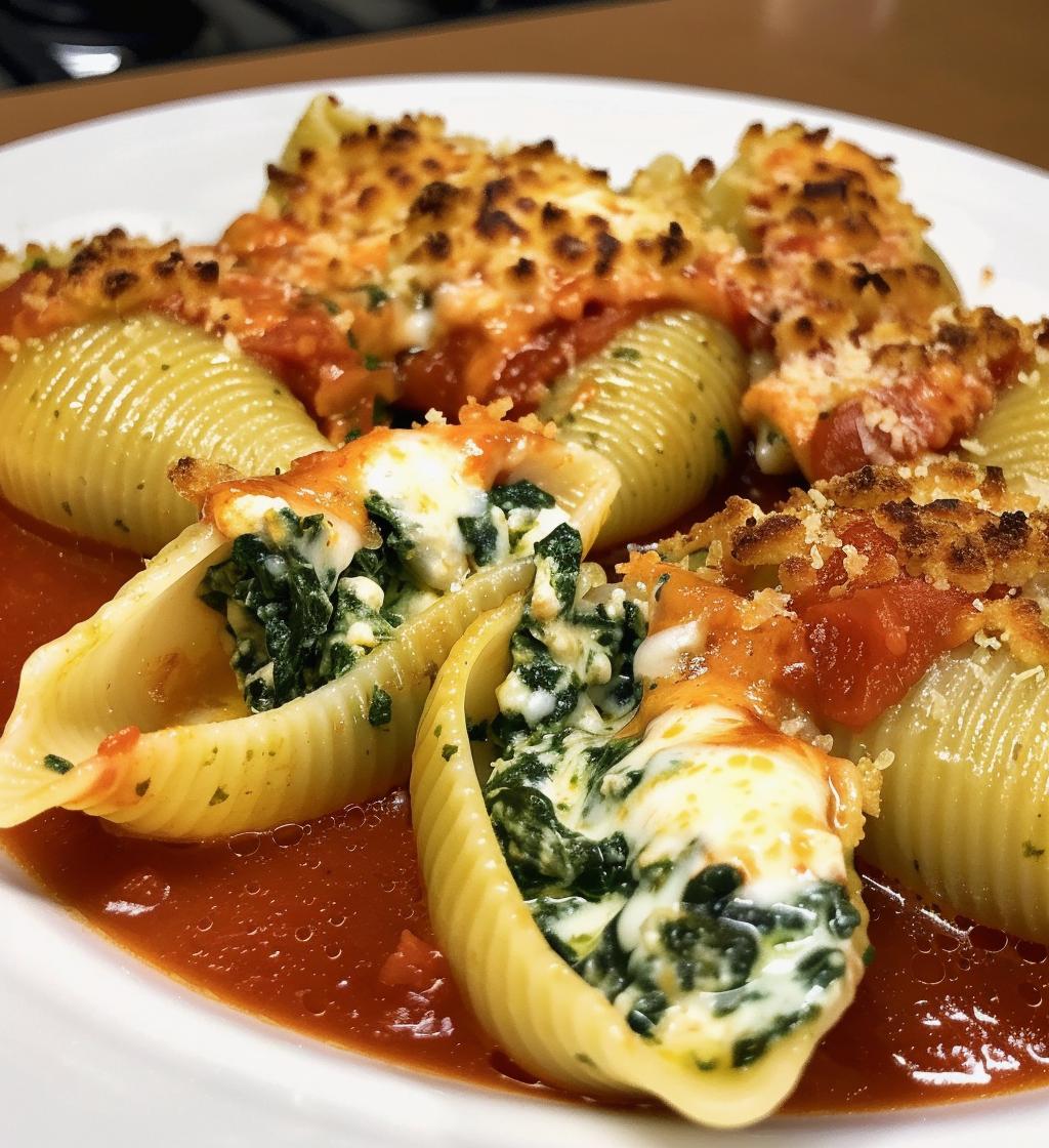 Spinach & Cheese Stuffed Shells (side portion) - detail 1