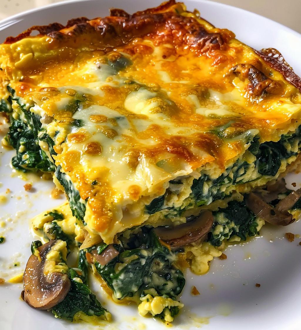 Spinach Mushroom Breakfast Casserole