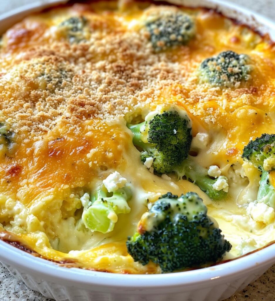 Three-Cheese Broccoli Bake