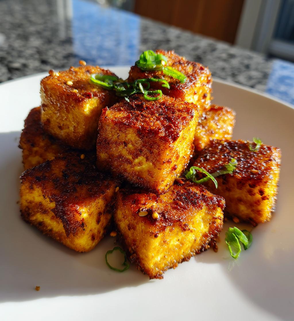 air fryer tofu - detail 1